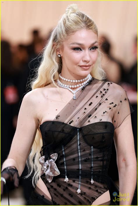 Gigi Hadid Wears Sheer Corset Dress For Met Gala Photo