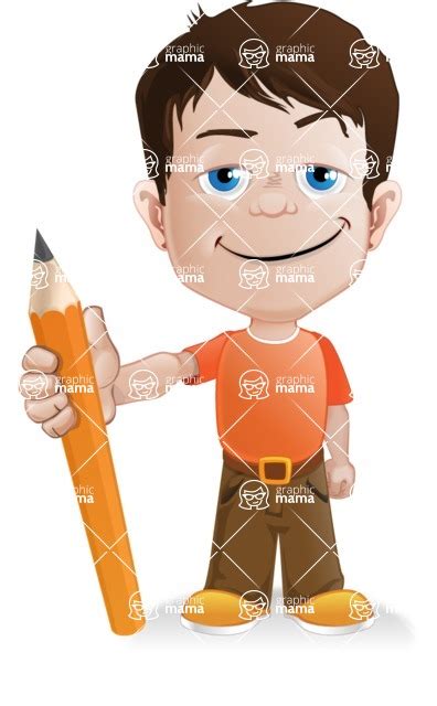 Vector Classic Boy Cartoon Character Pencil Graphicmama