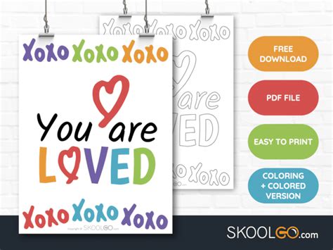 You Are Loved Free Classroom Poster Skoolgo