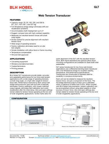 Displacement Transducer Vishay Nobel Transducers PDF Catalogs