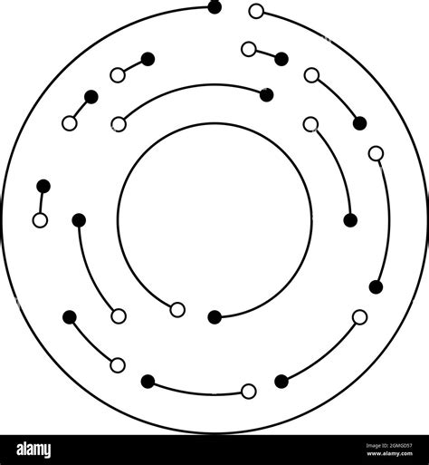 Circular Concentric Lines Segmented Circles With Nodes Nodal Points