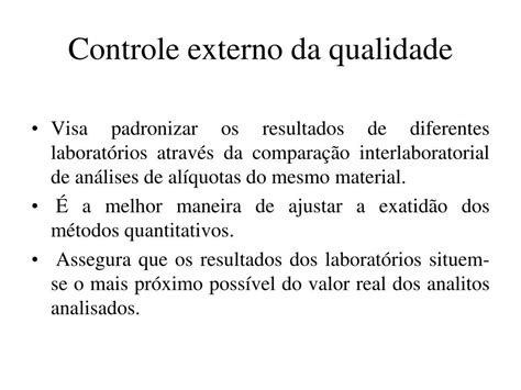 Ppt Introdução Ao Controle De Qualidade Em Laboratórios Clínicos