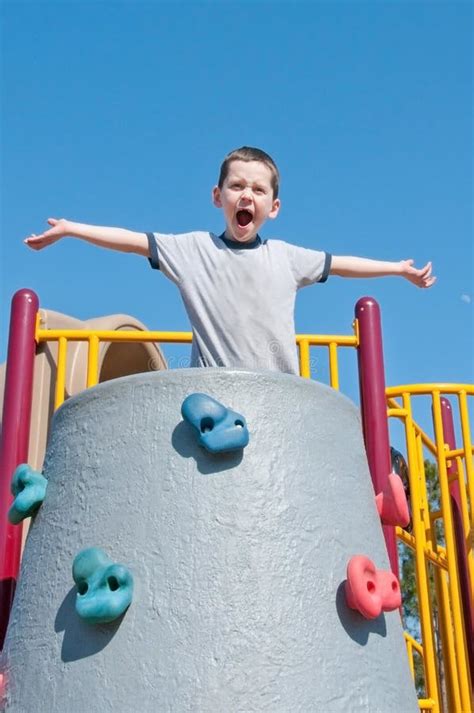 Menino No Campo De Jogos Foto De Stock Imagem De Parque 18306946