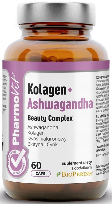 PHARMOVIT KOLAGEN ASHWAGANDHA 60k BEAUTY KWAS HIALURONOWY BIOTYNA