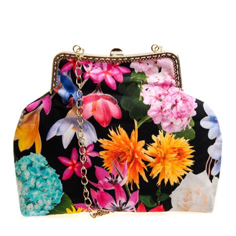 “Black Multi Floral” Vintage Bag – Fairymade | Handcrafted by Myrto Kliafa