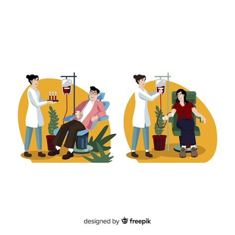 Illustration of person donating blood | Free Vector