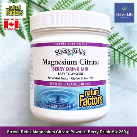 Natural Factors Stress Relax Magnesium Citrate Powder G