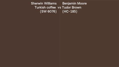 Sherwin Williams Turkish Coffee Sw 6076 Vs Benjamin Moore Tudor Brown Hc 185 Side By Side