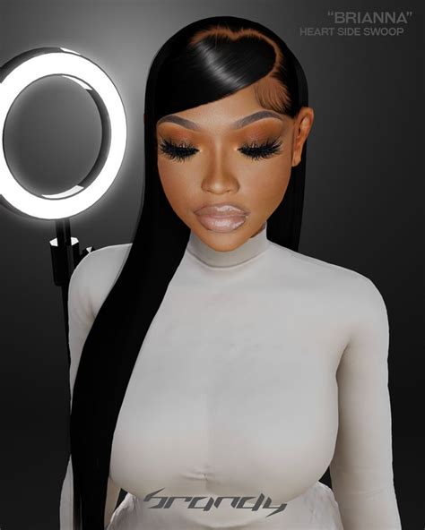 Brianna Heart Side Swoop Sims Hair Sims 4 Afro Hair Sims 4 Black Hair