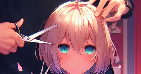 ボブ Anime Girl Cuts Hair 2 T0lのイラスト Pixiv