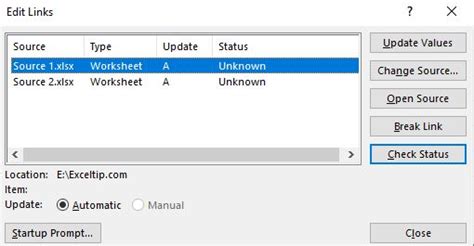 Can't Update Some of The Links in Workbook Right Now! How to solve it?