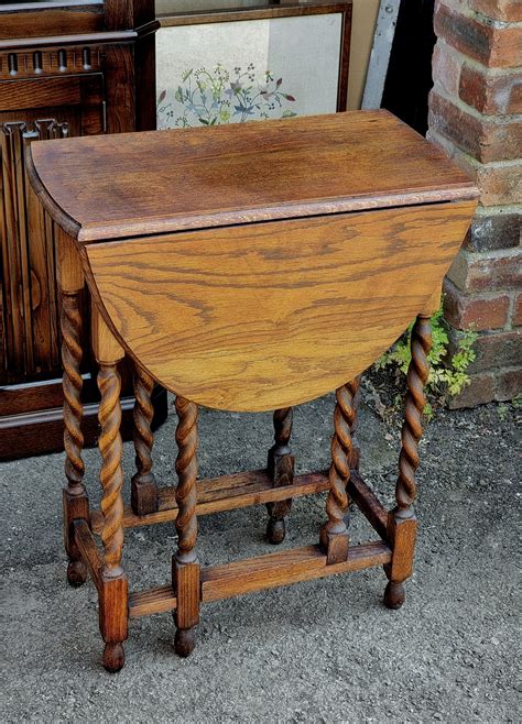 Small Barley Twist Drop Leaf Table Small Oak Barley Twist Gate Leg