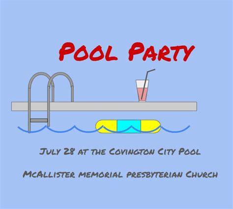 Church Picnic And Pool Party McAllister Memorial Presbyterian Church