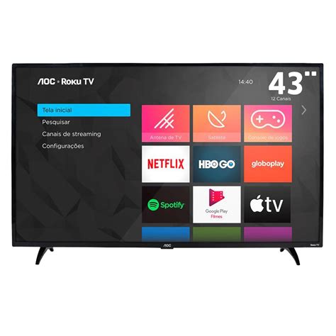 Smart Tv AOC Led 43 43s5195 78 Wi Fi Milhares De Apps Roku