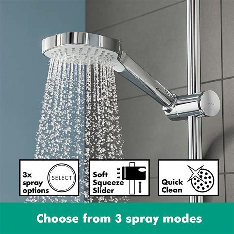 Hansgrohe Croma E Showerpipe 280 EcoSmart 9 L Min Thermostatic Shower