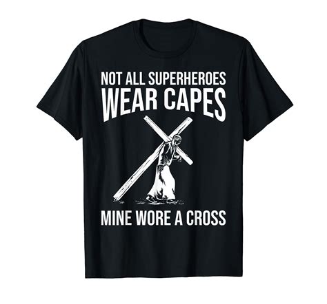 Funny Jesus Superhero Design Men Women Jesus Christ Cross Black T Shirt