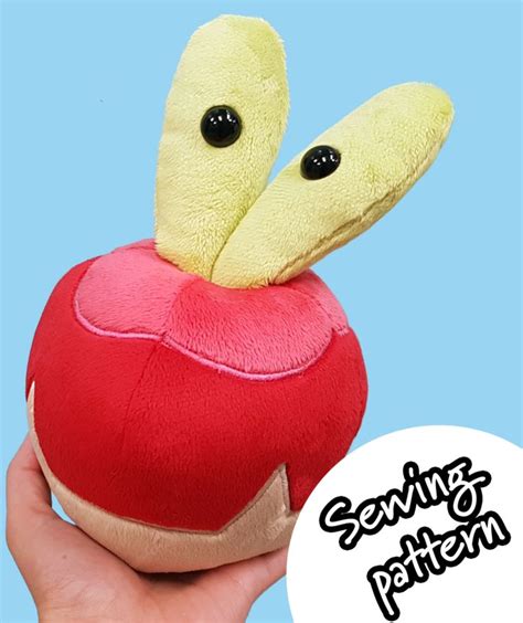 Applin Pokemon Sewing Pattern — Plushiluv Sewing Patterns Plush Pattern Sewing