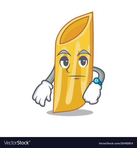 Waiting Penne Pasta Character Cartoon Royalty Free Vector