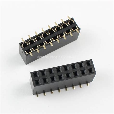 50 Pcs Per Lot 2 54mm Pitch 2x8 Pin 16 Pin Female SMT Double Row Pin