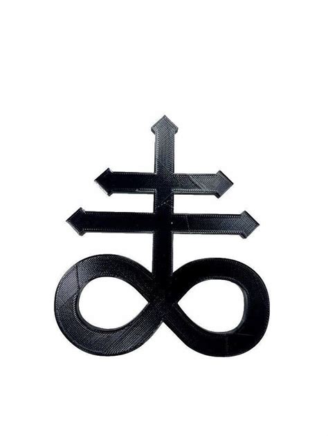 Black Leviathan Cross Decoration, Sulfur Symbol Altar Tile, 3D Printed ...