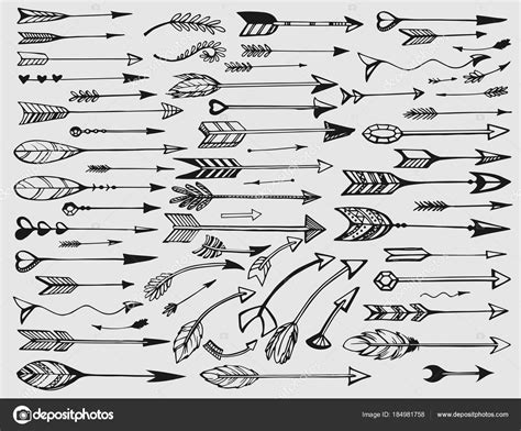 Vector Set Vintage Arrows Stock Vector Image By Ollimay 184981758