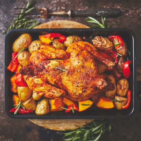 Poulet grillé aux pommes de terre et aux poivrons fatsecretfrance