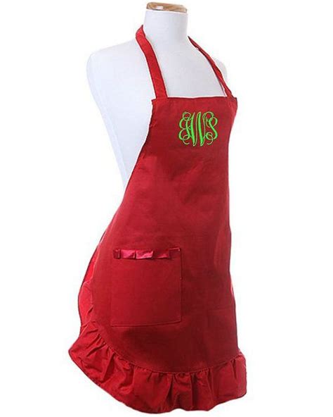 Personalized Red Apron Custom Monogrammed By Tshappenhere Red