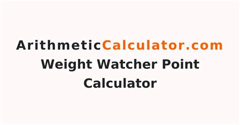 Weight Watcher Points Calculator How To Find WW Points For Foods