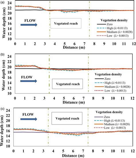 Canal Water Surface Profile At Q¼40 Ls With Different Vegetation