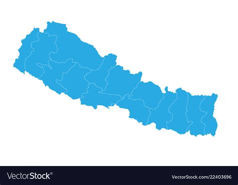 Map Of Nepal High Detailed Royalty Free Vector Image