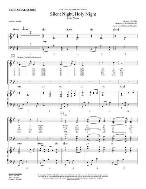 Silent Night Holy Night Sheet Music PDF Todd Billingsley PraiseCharts