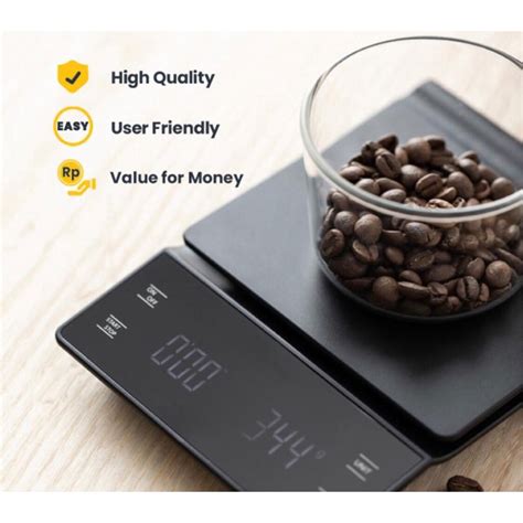 Jual Timbangan Kopi Digital Coffee Scale G Timer Rubber Mat