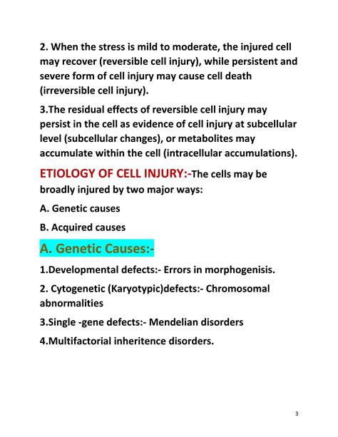 Solution Cell Injury Introduction Cellular Responses To Cell Injury Etiology And Pathogenisis