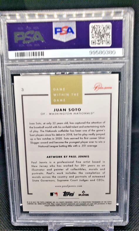 Topps Game Within The Game Baseball Juan Soto Psa Gem Mt