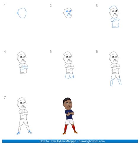 How to Draw Kylian Mbappé - Step by Step Easy Drawing Guides - Drawing ...