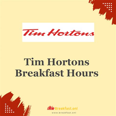 Tim Hortons Breakfast Hours 2024 - Starting & Closing Timings - Breakfast