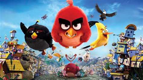 Download The Angry Birds Movie Flying Away Pigs Town Wallpaper