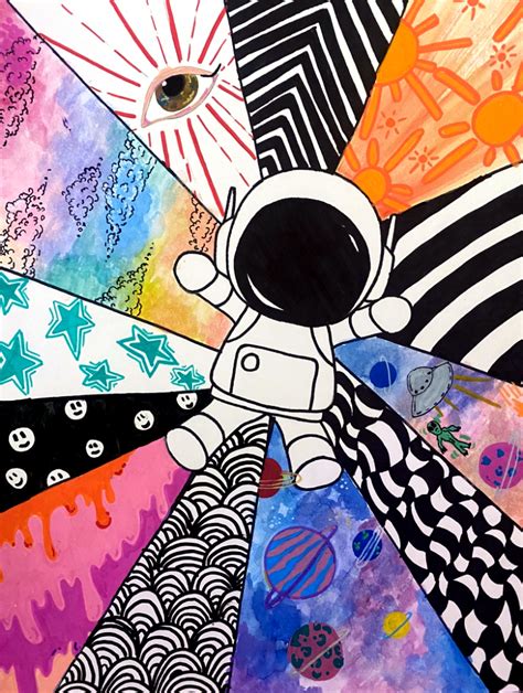 How To Make a Trippy Astronaut - the cozy art teacher blog