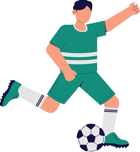 man playing football illustration  vector art  vecteezy