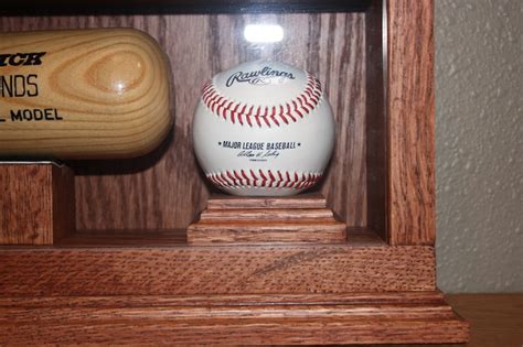 Baseball Bat Display Case With Ball Holder Solid Oak - Etsy