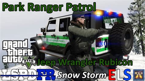 Severe Blizzard Snow Storm Els Jeep Wrangler Rubicon Park Ranger