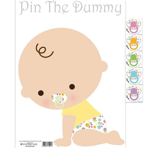 Pin The Dummy On Baby Shower Games Pacifier Party Packs