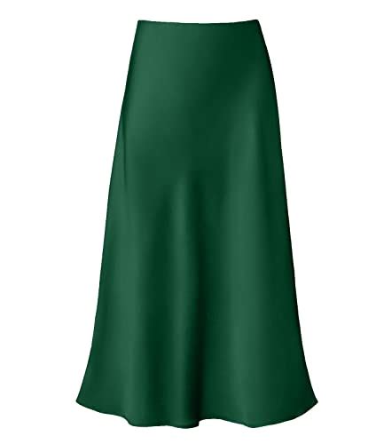 Best Green Satin Midi Skirt For You