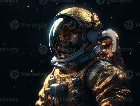 Astronaut In Spacesuit Against The Background Of The Night Sky Created