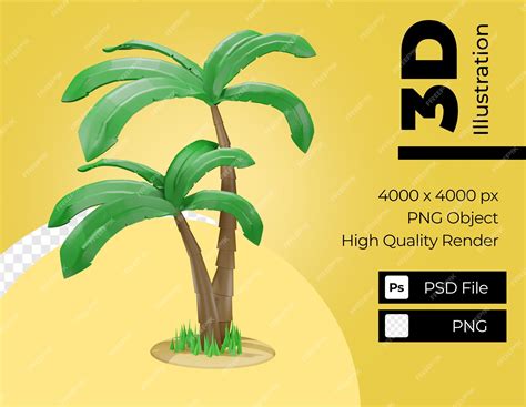 Premium Psd Palm Tree 3d Illustration