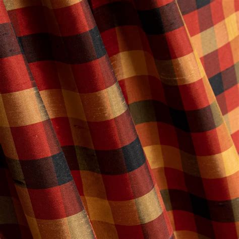 Rk Classics Patty Silk Dupioni Plaid Ruby Maroon Fabric Onlinefabricstore