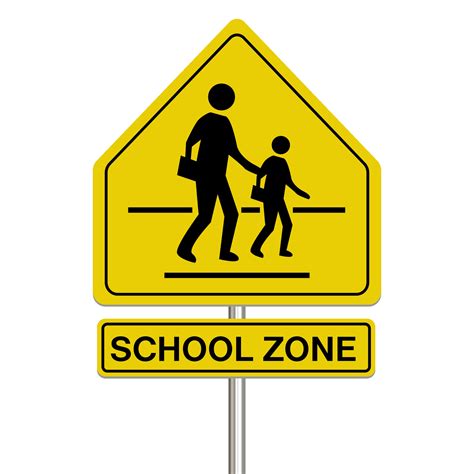 school zone sign on a white background 2264174 Vector Art at Vecteezy