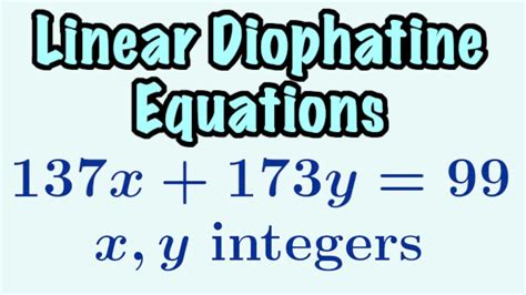 Linear Diophantine Equations Road To Rsa Cryptography Youtube