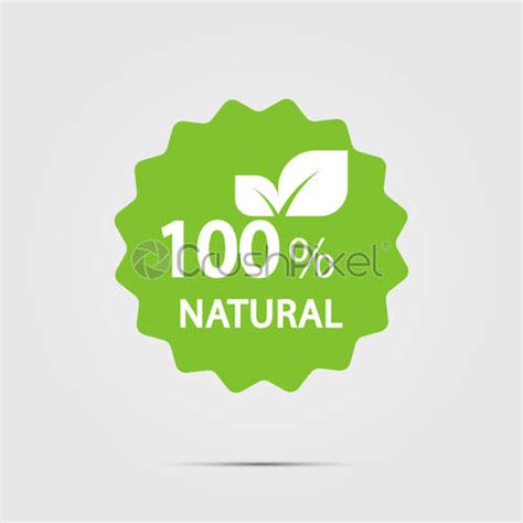 100 Percent Natural Label Vector Illustration Stock Vector 1185838