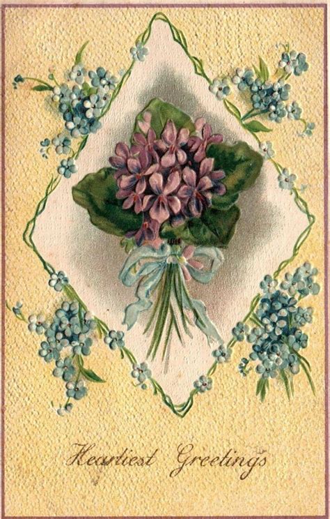 Heartiest Greetings Flowers Embossed Vintage Postcard Ebay